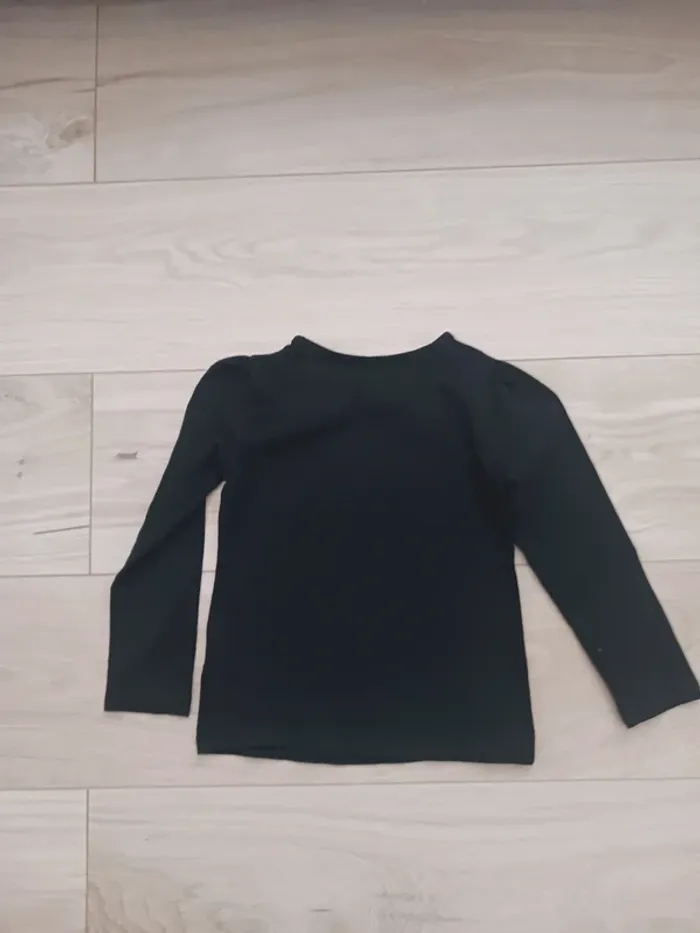 T-shirt fille noir 4 ans Vertbaudet - photo numéro 2
