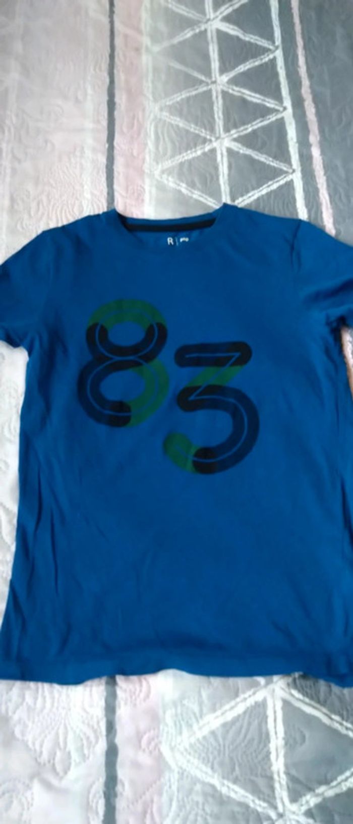Tee t-shirt imprimé 83 bleu garçon la redoute 14 ans