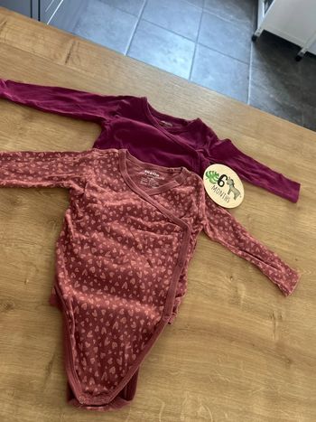 Lot de 2 body manches longues cache cœur