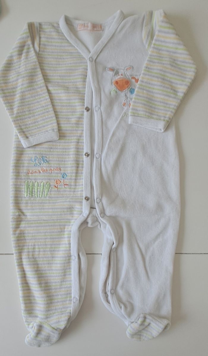 Lot de 6 pyjamas velours - Bébé Garçon - 6 mois - photo numéro 2
