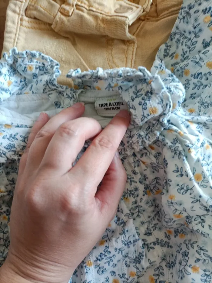 Ensemble blouse et jeans taille 12 mois 74 cm tao - photo numéro 7