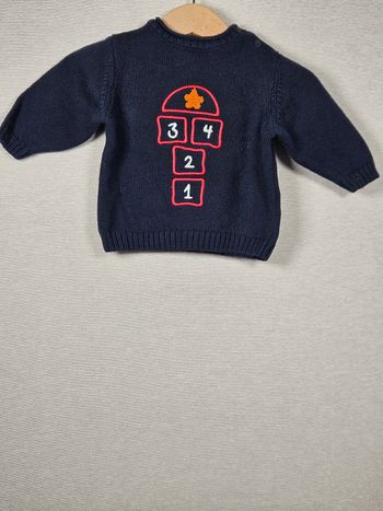 Pull en maille motif marelle tex 3 mois 