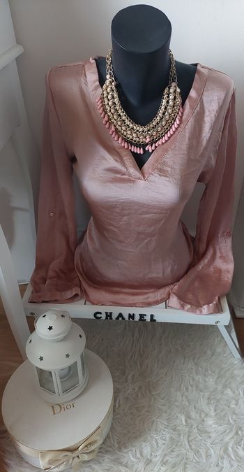 Blouse rose clair effet satiné T.M Jennyfer TBE 🌸
