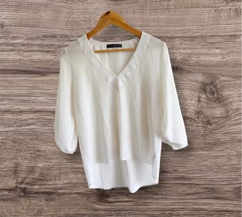 Blouse manches 3/4 ou longues crème atmosphère taille 38 M