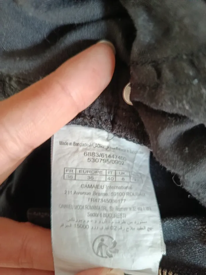 Pantalon noir pailleté Taille 36 Camaïeu - photo numéro 4