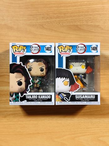 Lot de 2 Funko Pop! Demon Slayer - Tanjiro Kamado & Susamaru