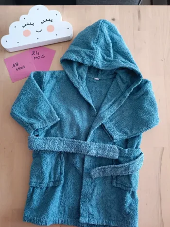 Peignoir en éponge bleu 18/23 mois