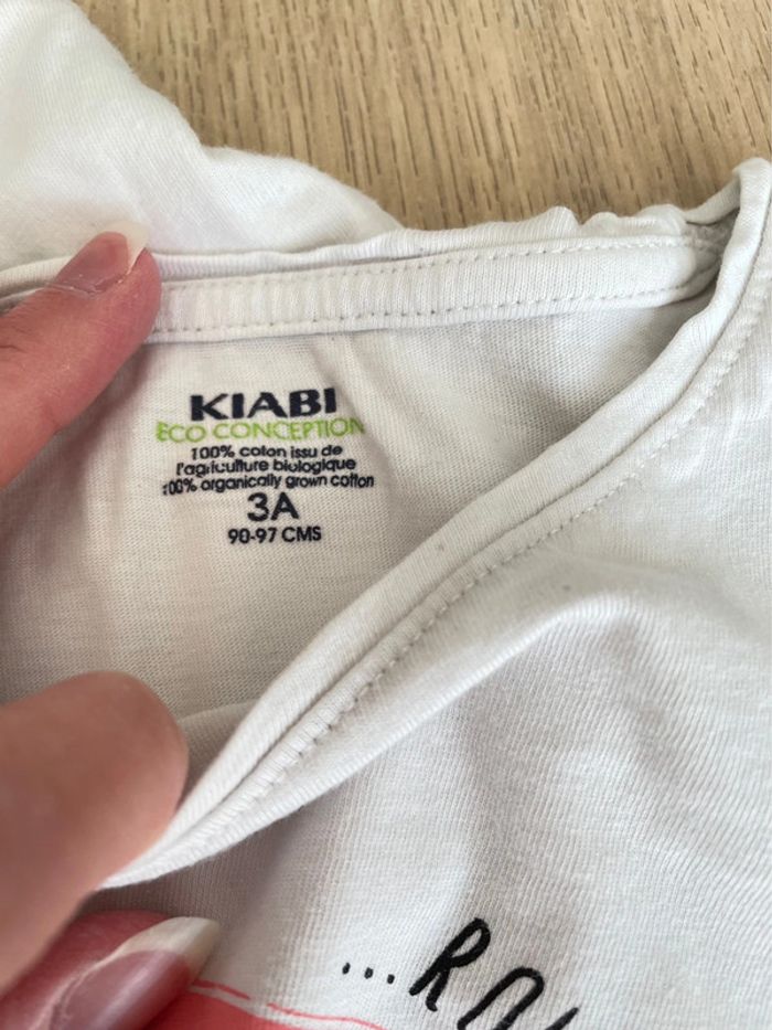 Lot de 2 t shirts manches longues blanc à col et imprimé fille taille 3 ans - photo numéro 4