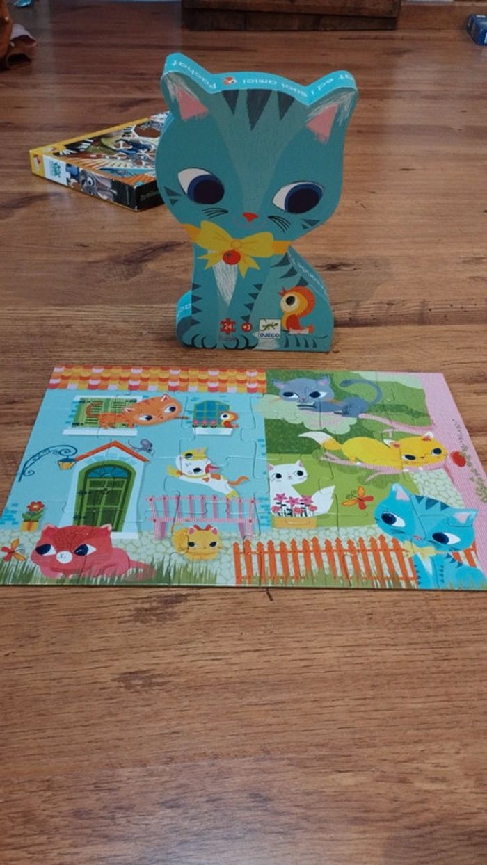 Puzzle enfant chat 24 pièces Djeco TBE