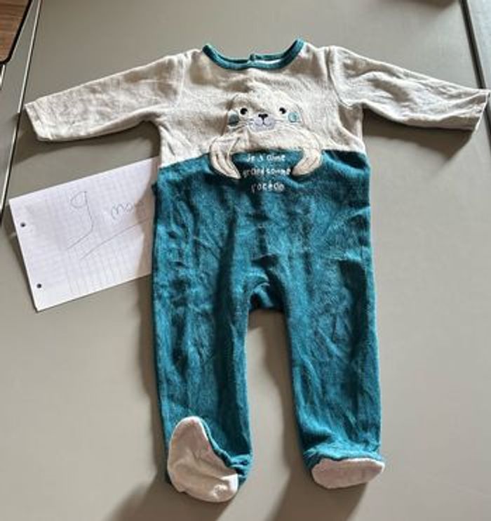 Lot  de 3 pyjama en velours ouverture dans le dos - photo numéro 4