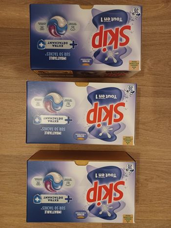 Lot de 3 boîtes Lessive SKIP  pods