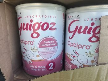 Lot de 6 boîtes de lait en poudre Guigoz Optipro 2
