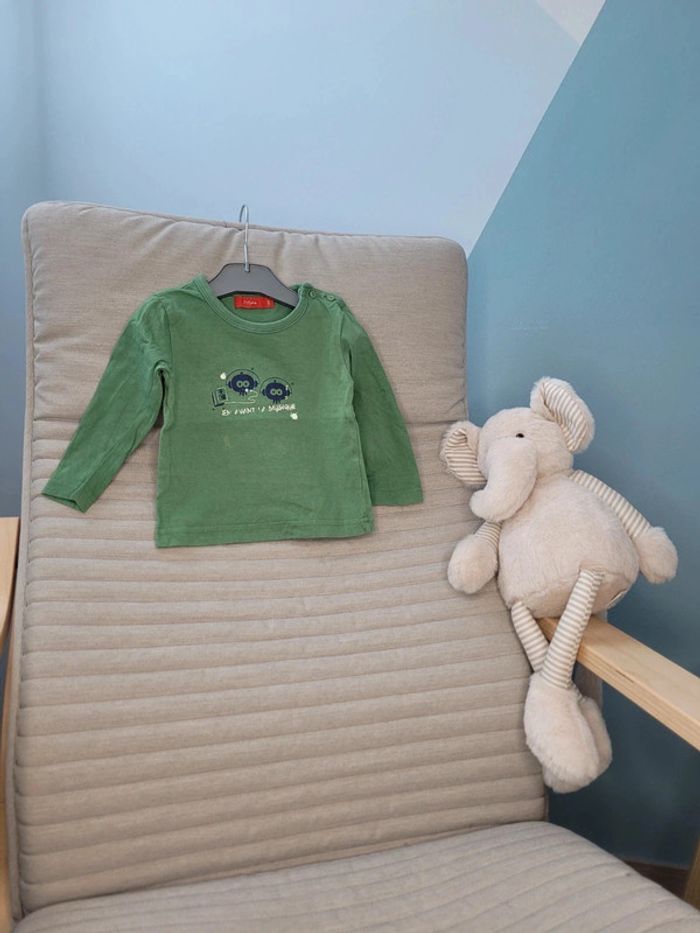 Tee shirt manches longues vert - photo numéro 2