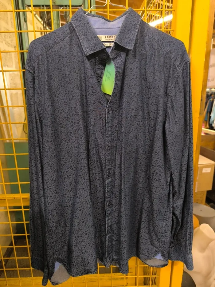 290127 chemise ML bleu motif homme xl esprit