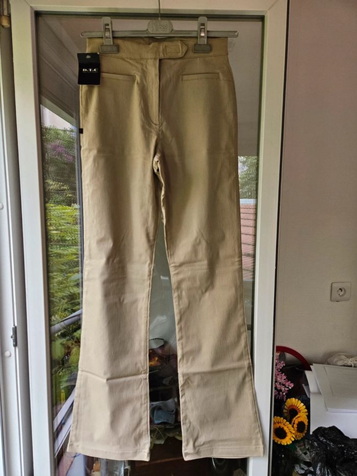 Pantalon flare beige dtc vintage neuf taille 34