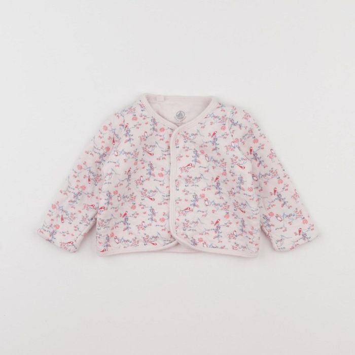 Gilet molletonné bébé fille 18 mois petit bateau motif oiseau rouge - photo numéro 2