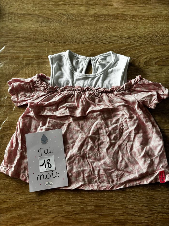 Tee shirt rose palmiers LULU Castagnette t.18m