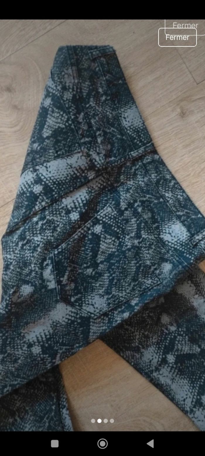 Jean ou pantalon stretch neuf imprimé python femme - photo numéro 2
