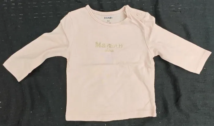 T-shirt manche longue Fille 3 mois Kiabi 🌸 “Maman d’amour”