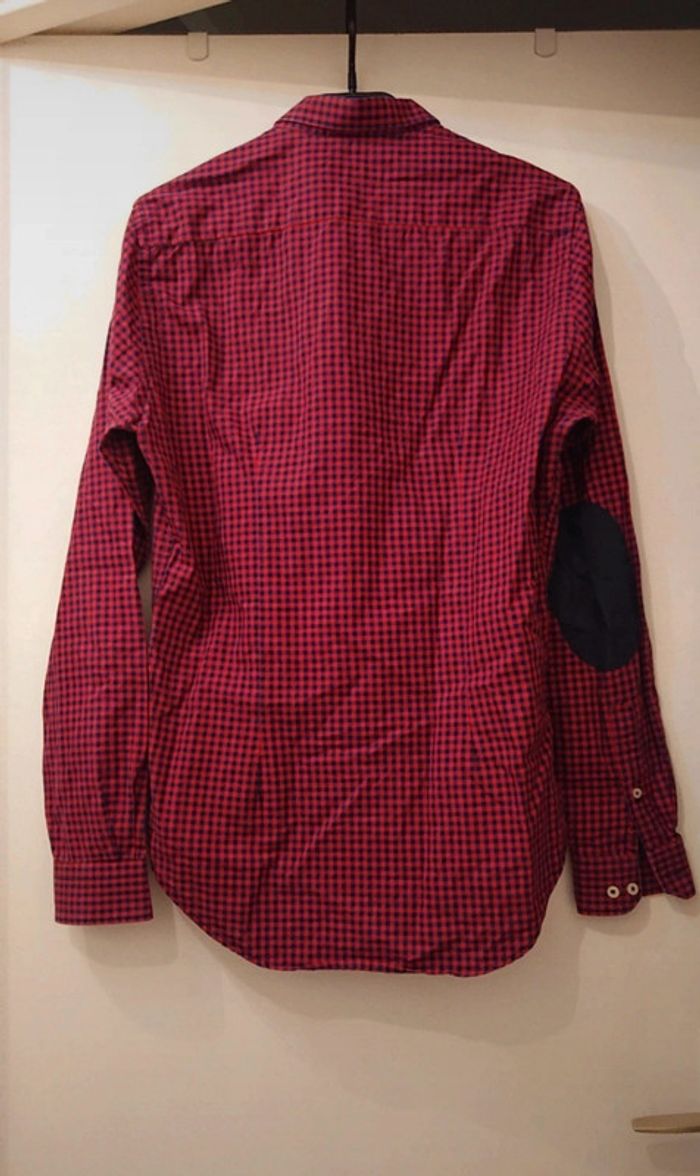 Chemise à carreaux rouge et bleu marine - photo numéro 2