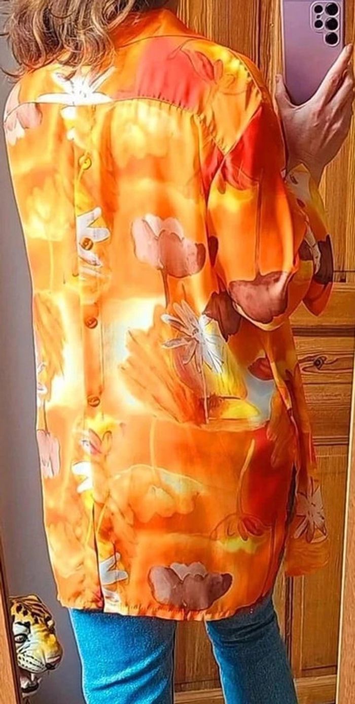 Chemise vintage motif fleuri fluide - photo numéro 3