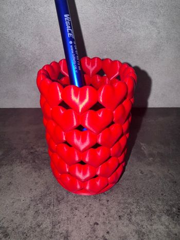 pot à stylos coeurs