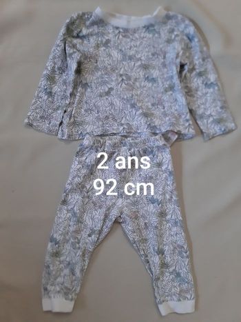 pyjama léger coton 2 pièces fille - motifs végétaux - 2 ans - 92 cm