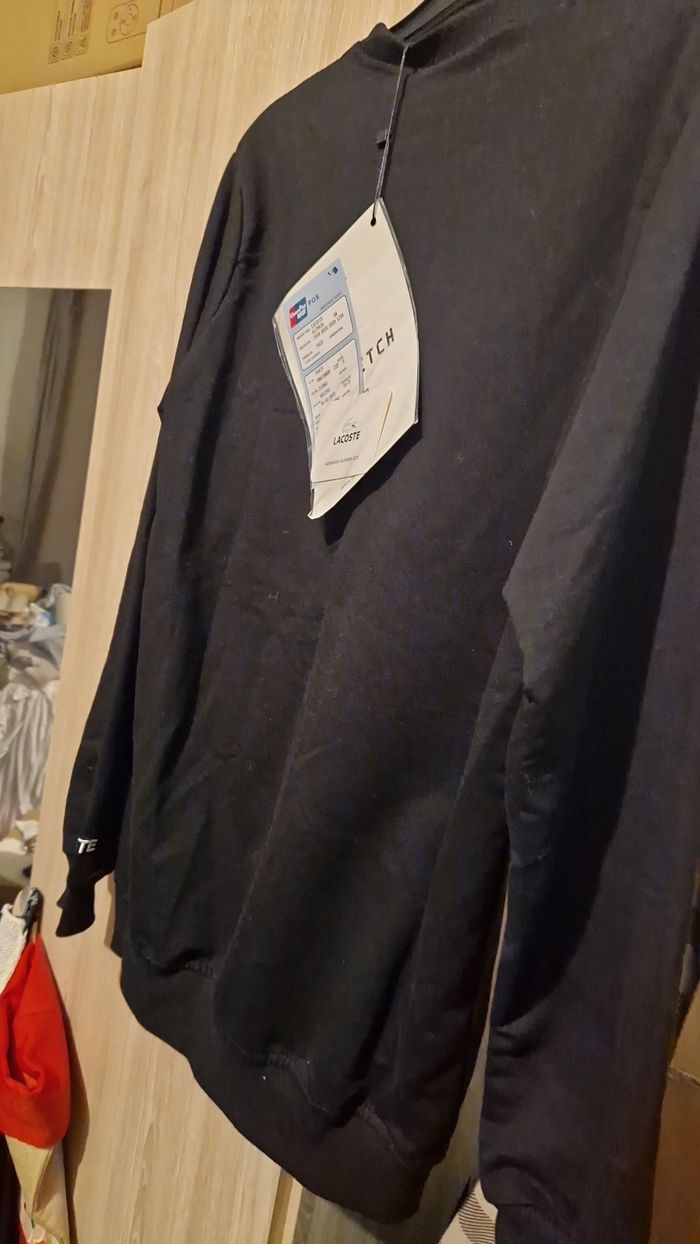Sweat Lacoste noir neuf taille s - photo numéro 3