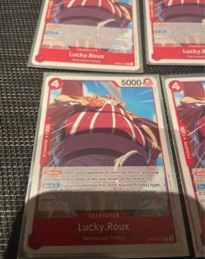 Lot x4 carte Lucky Roux OP09-015 rare playset anglais One Piece TCG - photo numéro 4