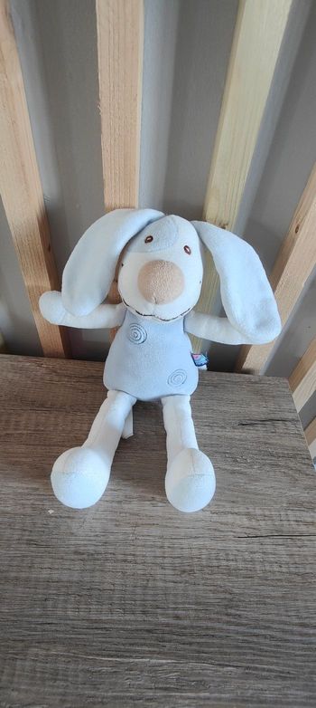 chien sucre d'orge bleu et blanc 