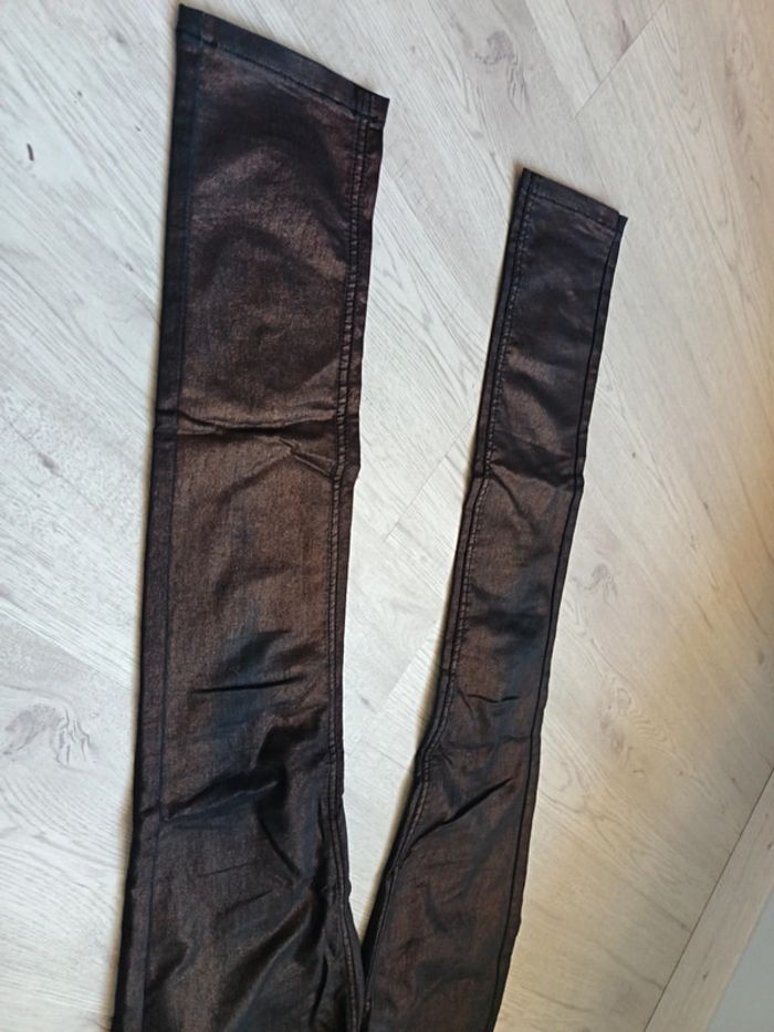 Pantalon femme 38 M grain de malice tbe brun satinée - photo numéro 6