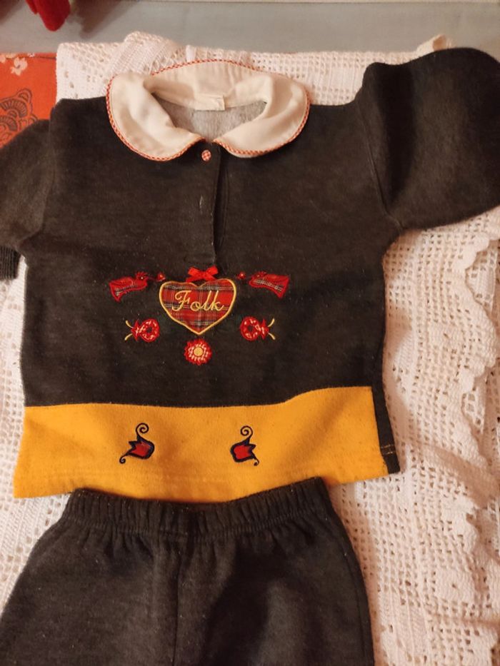 Ensemble pantalon pull 4 ans gris avec motif - photo numéro 2