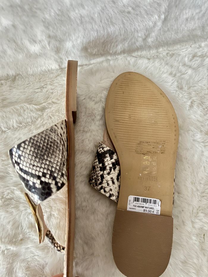 Tongs en cuir imprimé python Minelli pointure 37 - photo numéro 5