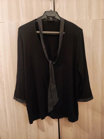 Tunique noir imprimé pois blanc t L Grain de Malice