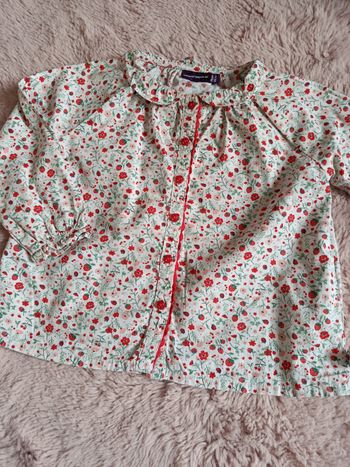 Blouse fraise - taille 24 mois
