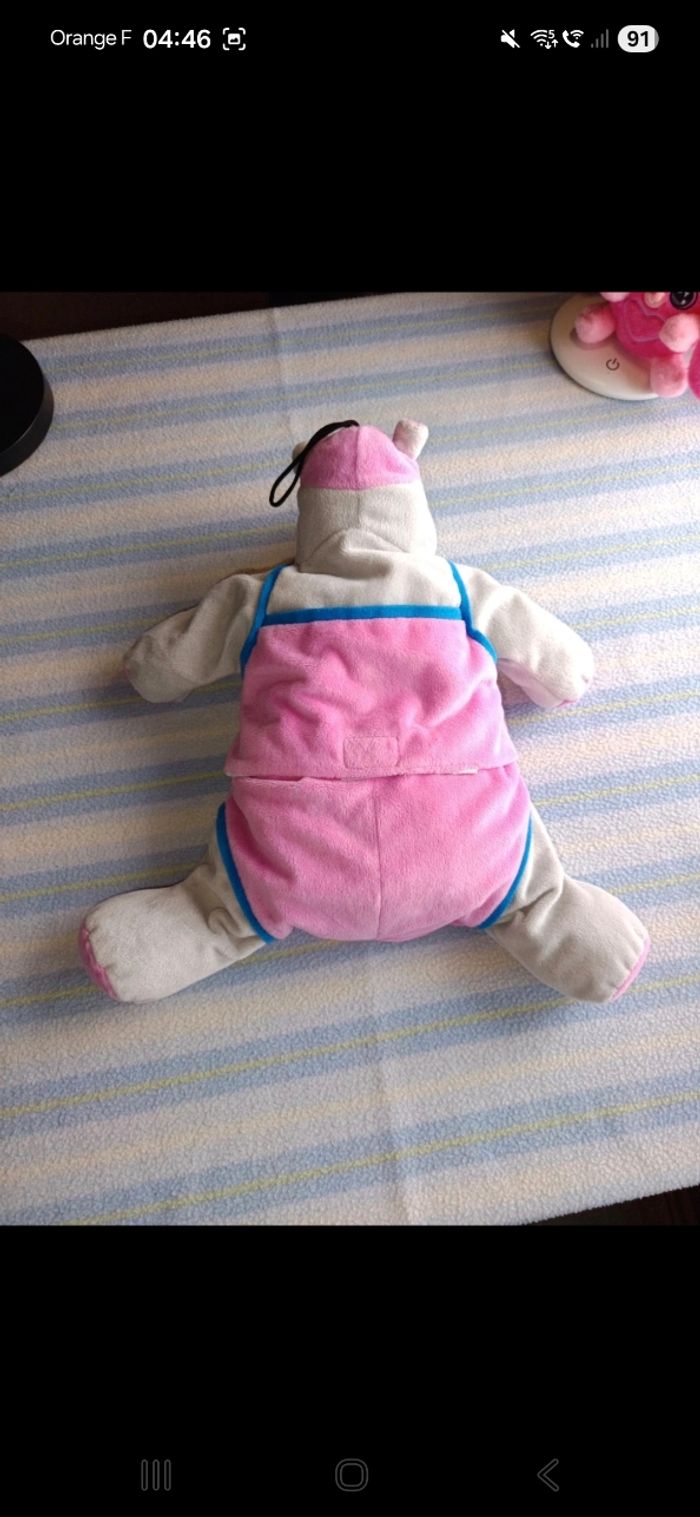Peluche hippopotame / housse pour bouillotte ou rangement - photo numéro 2