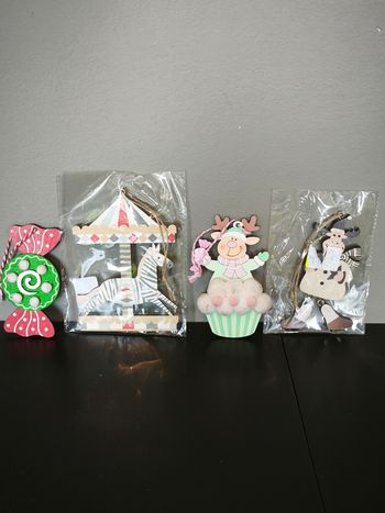 Suspensions décoratives de Noël en bois 