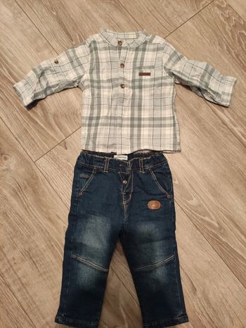 Ensemble chemise + jeans bébé garçon Vertbaudet 9mois 71cm