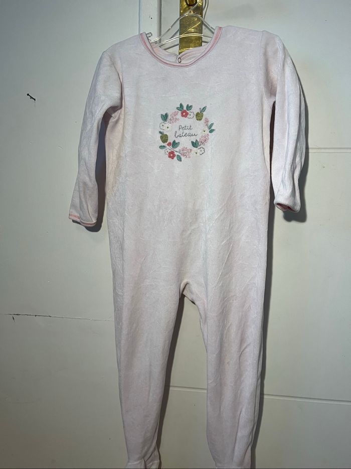 Pyjama Petot Bateau rose couronne fleurs