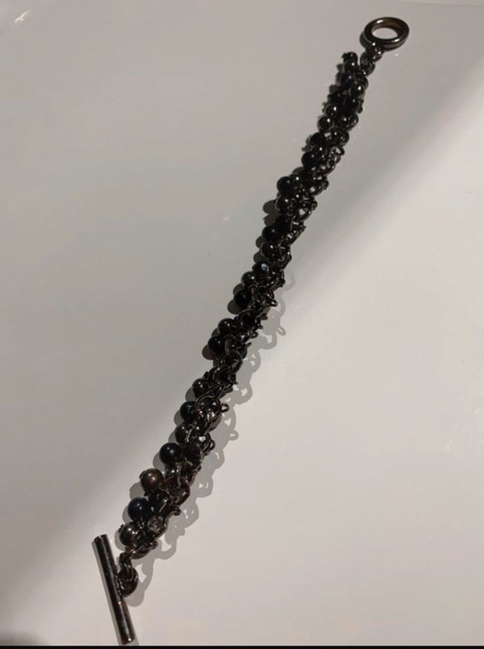 Bracelet petites perles noires & grises - photo numéro 3