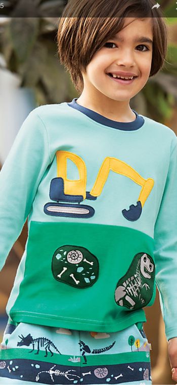 Tee-shirt de la marque Frugi modèle Dig Up a Dino taille 9-10 ans Neuf Neuf encore dans son emballage d’origine Manches longues