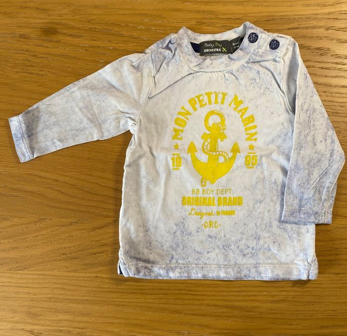 Orchestra T-shirt bleu manches longues Taille 6 mois - photo numéro 2