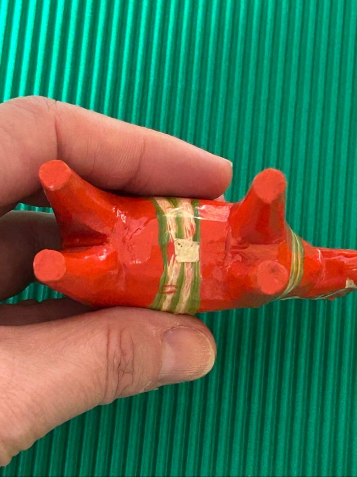 Cheval Dala vintage suédois - années 50/60, rouge/orangé, fait main, pièce rare - photo numéro 6