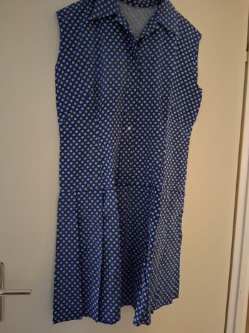 Blouse de cuisine vintage bleu multicolore " t-42--44"