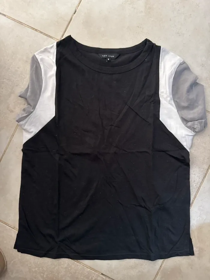 T-shirt tricolore New Look - taille M - photo numéro 2