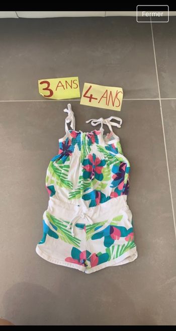 Combishort fleurie 3-4 ans