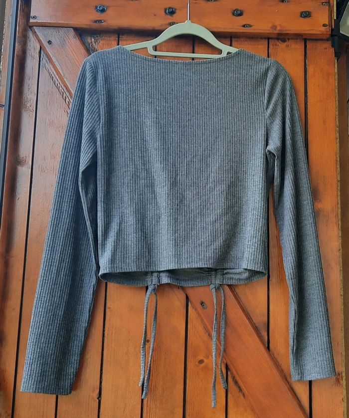T-shirt court gris Pimkie,taille M - photo numéro 3