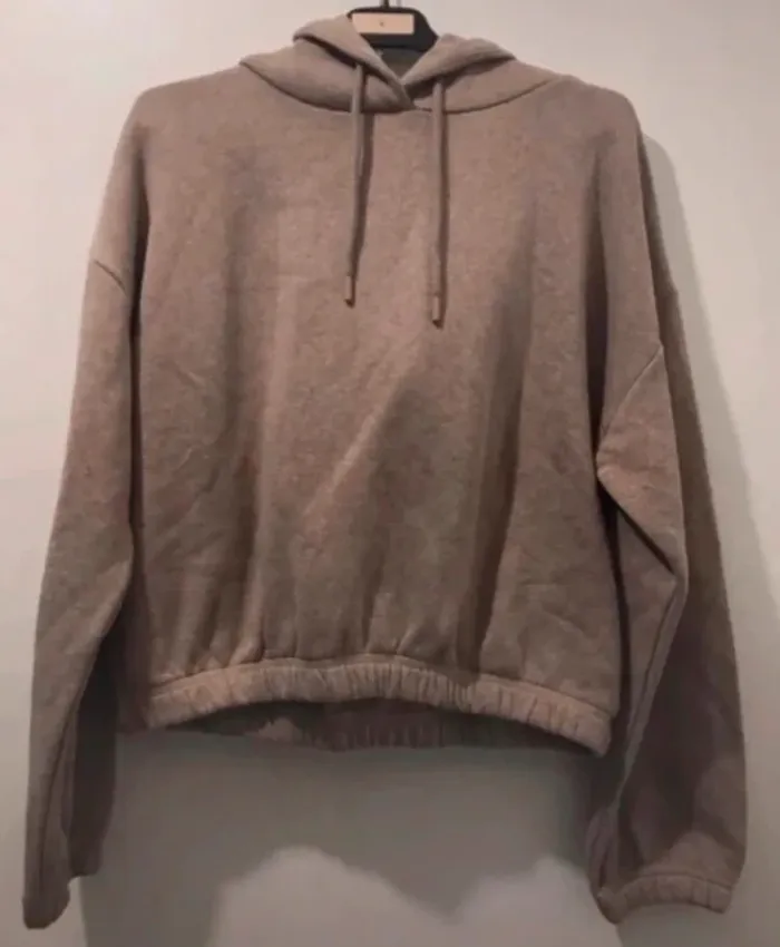 Haut unisexe gémo à capuche beige taille M