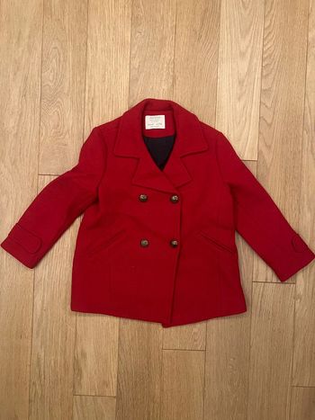 Duffle coat en laine Zara rouge 8 ans neuf sans étiquette