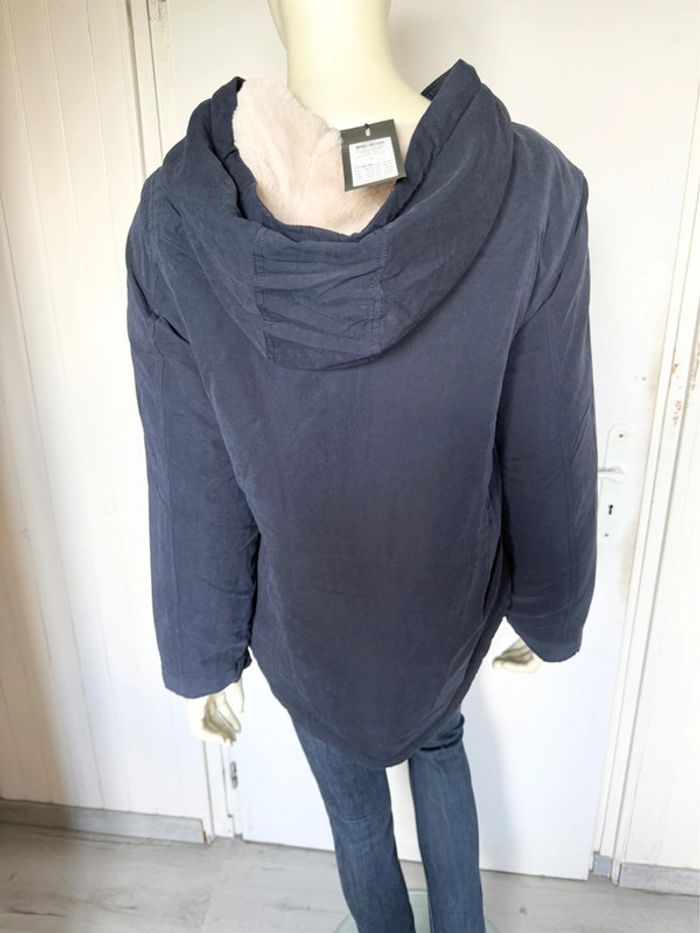 Manteau à capuche doublé ONLY – Taille L – bleu marine – Neuf avec étiquette - photo numéro 6